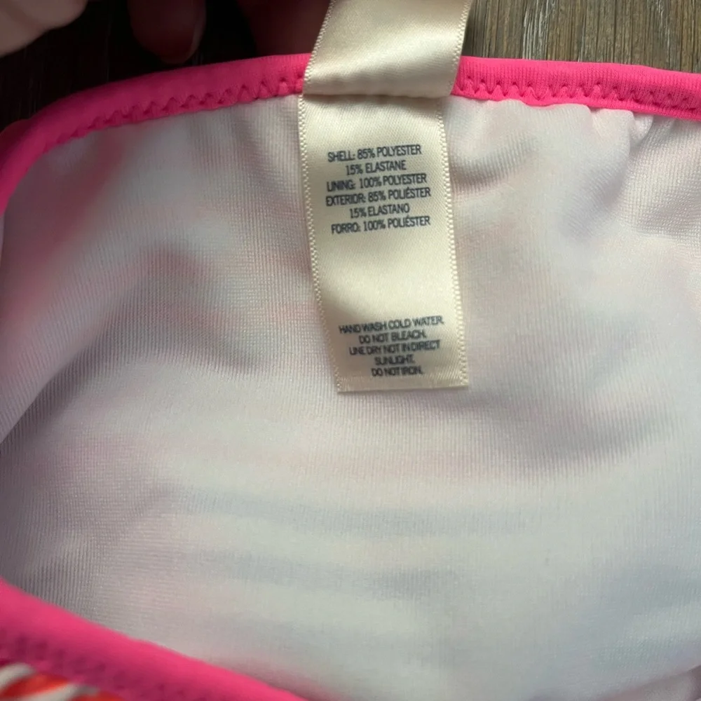 🆕Oshkosh baby girls two piece pastel‎ multicolor striped swim suit 24 mos NWT